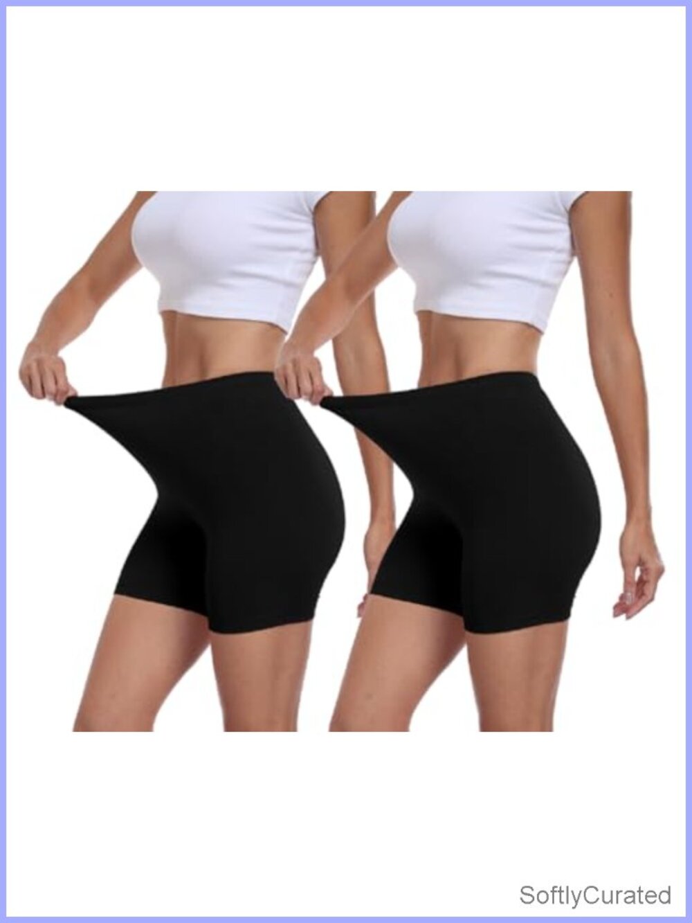 2 Pack Slip Shorts Under Dresses Anti-Chafing High Waisted Seamless Mid Thigh